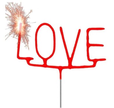 New Years Sparklers Love Star - 1pc